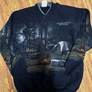 Blue Camping Bear Sweater